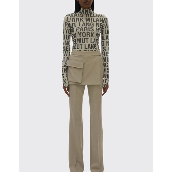 Helmut Lang Tops - New With Tags Helmut Lang Black Logo Print Long Sleeve Top on Cream